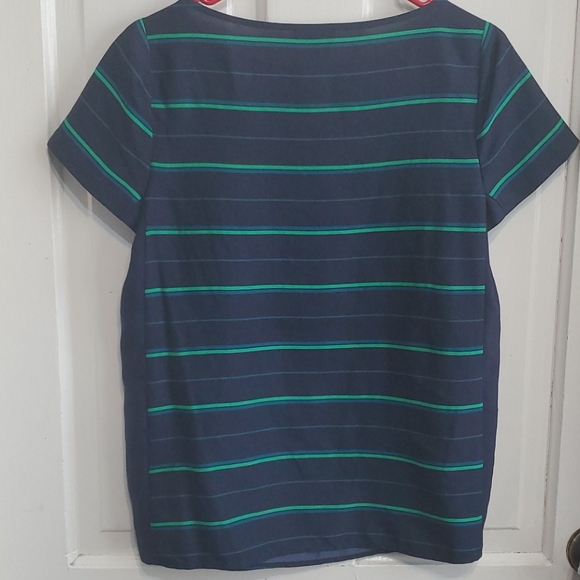 The Limited small blue green striped blouse - Picture 3 of 4